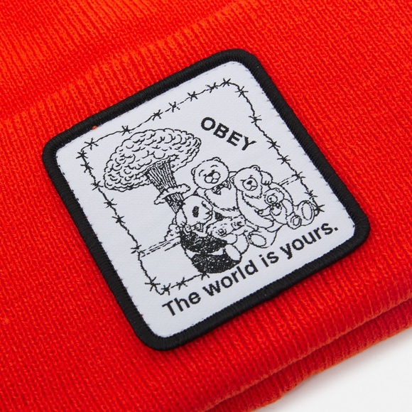 Obey-THE WORLD IS YOURS BEANIE-ORANGE - Picture 4 of 4